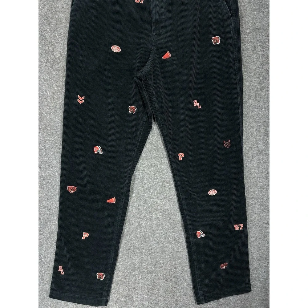 Polo Ralph Lauren Corduroy Prepster Pants Mens M Embroidered Football Varsity